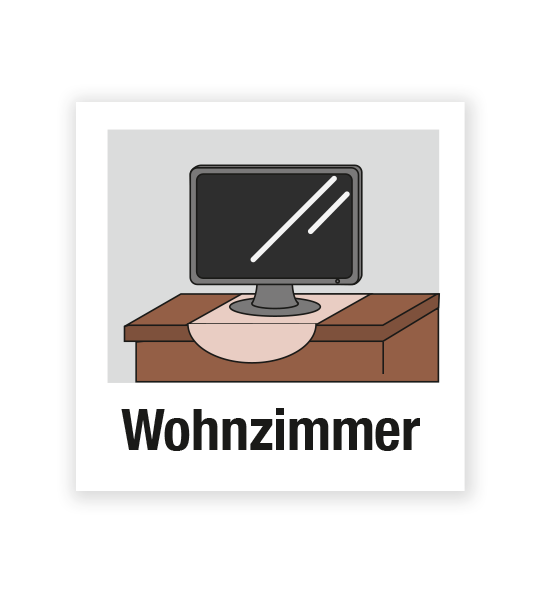 Demenzbeschilderung - Raumbeschriftung Wohnzimmer - MA-BR-01