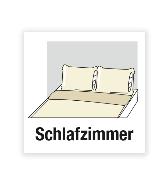 Demenzbeschilderung - Raumbeschriftung Schlafzimmer - MA-BR-02