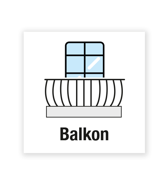 Demenzbeschilderung - Raumbeschriftung Balkon - MA-BR-07