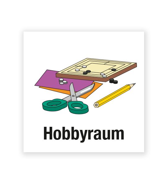 Demenzbeschilderung - Raumbeschriftung Hobbyraum - MA-BR-14