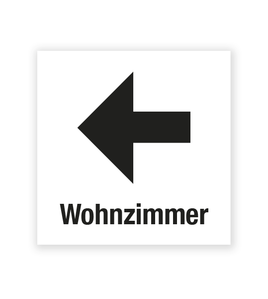 Demenzbeschilderung - Wegweiser Wohnzimmer links - MA-RP-01-1