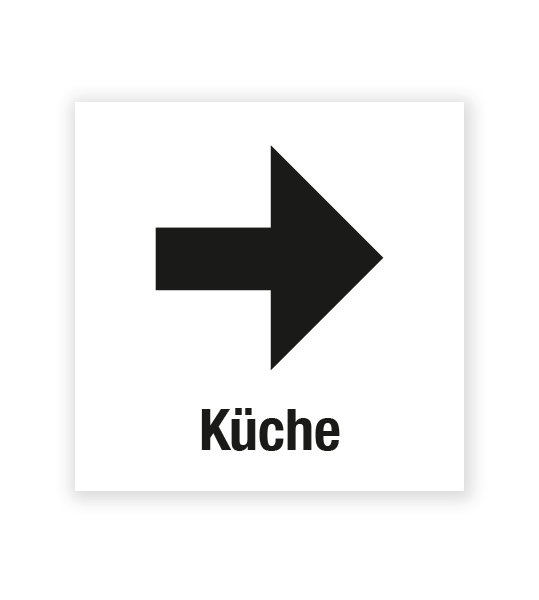 Demenzbeschilderung - Wegweiser Küche rechts - MA-RP-03-3