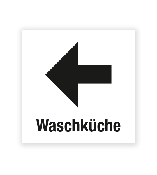Demenzbeschilderung - Wegweiser Waschküche links - MA-RP-05-1