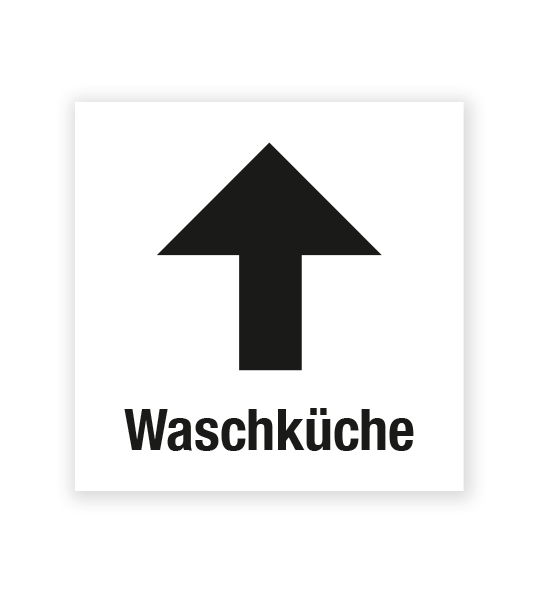 Demenzbeschilderung - Wegweiser Waschküche oben - MA-RP-05-2