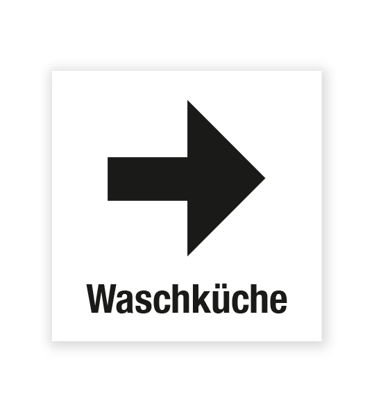 Demenzbeschilderung - Wegweiser Waschküche rechts - MA-RP-05-3