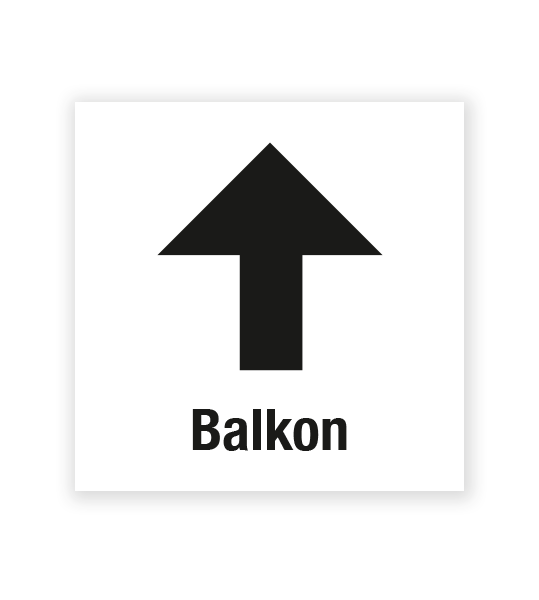 Demenzbeschilderung - Wegweiser Balkon oben - MA-RP-07-2