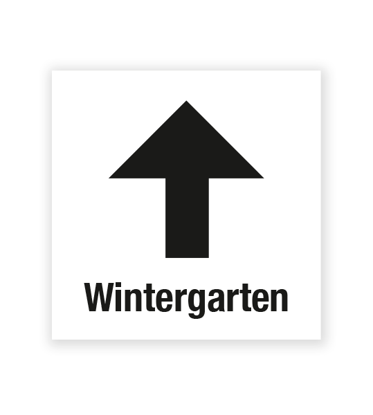 Demenzbeschilderung - Wegweiser Wintergarten oben - MA-RP-08-2