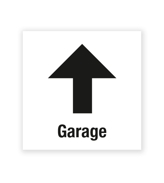 Demenzbeschilderung - Wegweiser Garage oben - MA-RP-09-2