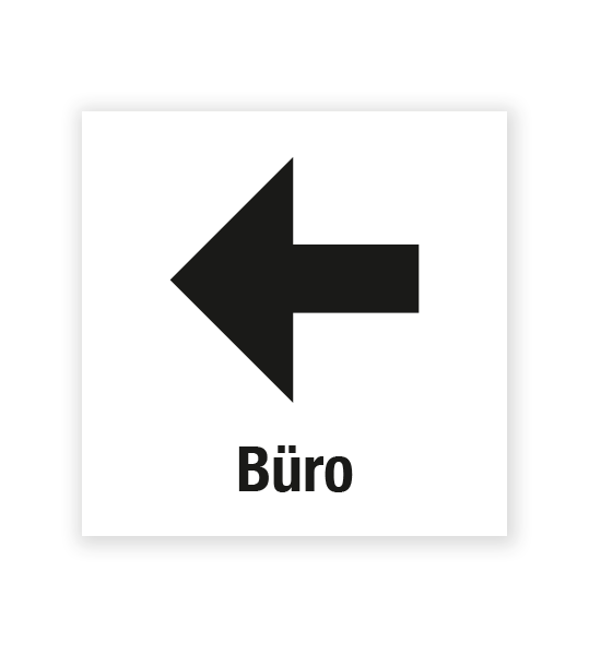 Demenzbeschilderung - Wegweiser Büro links - MA-RP-10-1