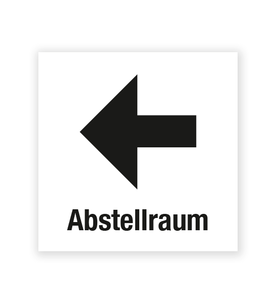 Demenzbeschilderung - Wegweiser Abstellraum links - MA-RP-12-1