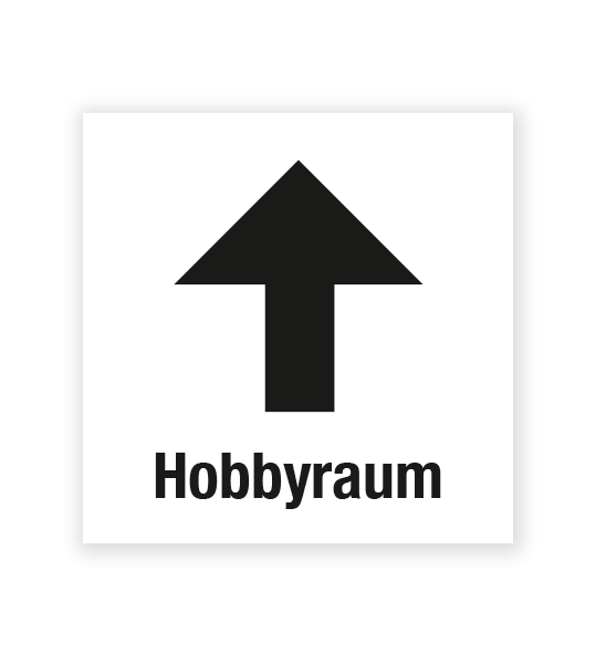 Demenzbeschilderung - Wegweiser Hobbyraum oben - MA-RP-14-2