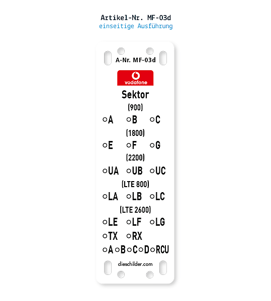 Kennzeichnung von Mobilfunkanlagen - Vodafone MF-03d