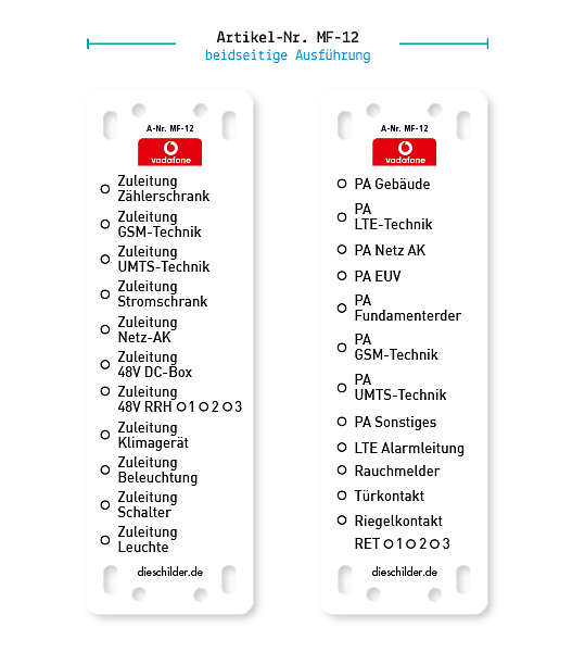 Kennzeichnung von Mobilfunkanlagen - Vodafone MF-12