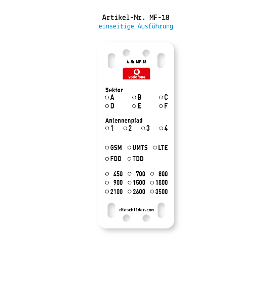 Kennzeichnung von Mobilfunkanlagen - Vodafone MF-18