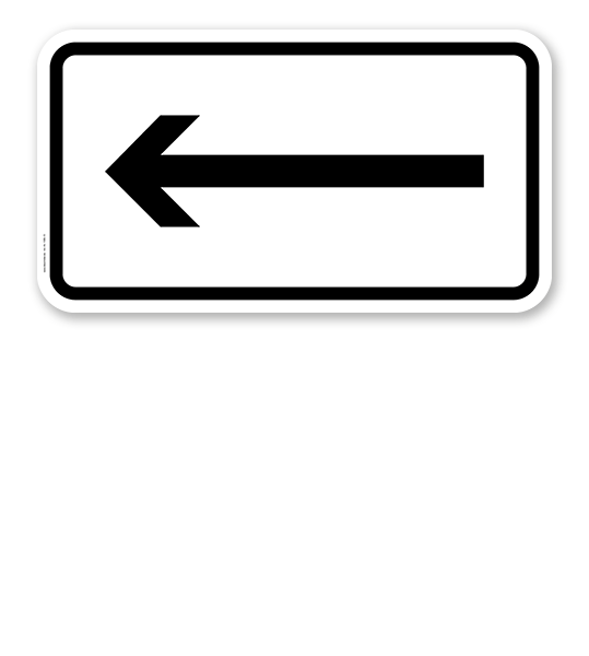 Zusatzschild Linksweisend – Verkehrsschild VZ 1000-10