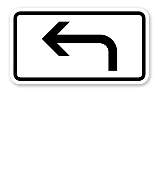 Zusatzschild Vorankündigung linksweisend – Verkehrsschild VZ 1000-11