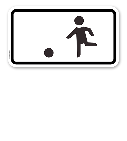 Zusatzschild Kinderspielen auf der Fahrbahn und dem Seitenstreifen erlaubt – Verkehrsschild VZ 1010-10