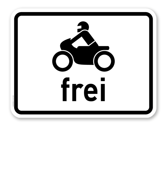 Zusatzschild Krafträder, auch mit Beiwagen, Kleinkrafträder und Mofas frei – Verkehrsschild VZ 1022-12