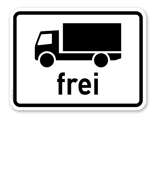 Zusatzschild Kraftfahrzeuge mit einer zul. Gesamtmasse über 3,5 t, einschl. Anhänger und Zugmaschinen, ausgenommen PKW und Kraftomnibusse frei - Verkehrsschild VZ 1024-12