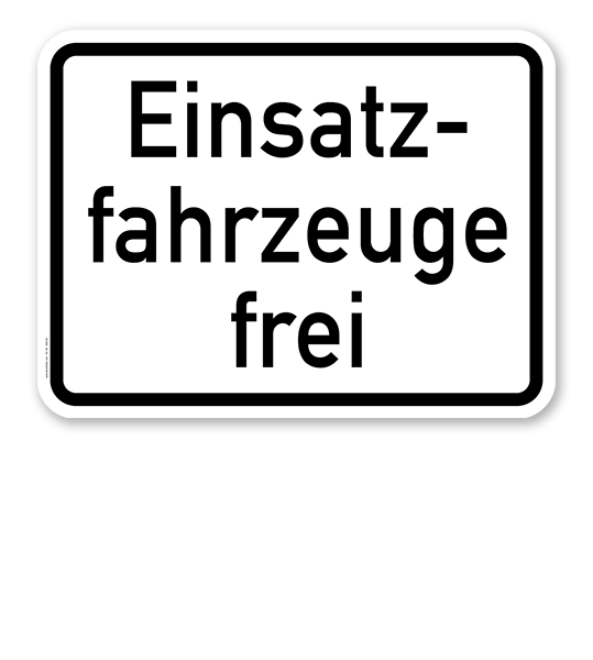 Zusatzschild Einsatzfahrzeuge frei – Verkehrsschild VZ 1026-33