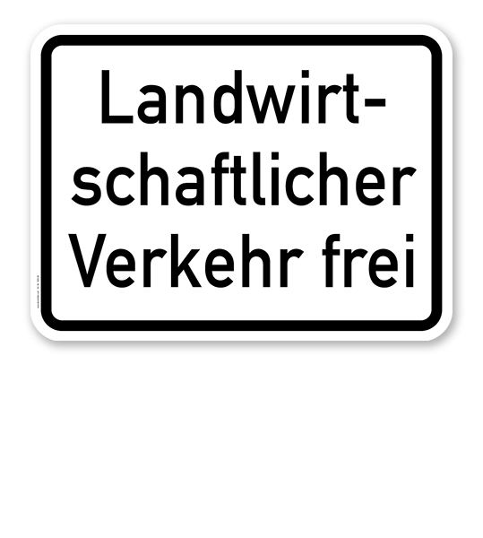 Zusatzschild Landwirtschaftlicher Verkehr frei – Verkehrsschild VZ 1026-36