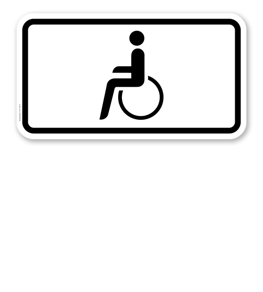 Zusatzschild Nur Schwerbehinderte mit außergewöhnlicher Gehbehinderung und Sehbehinderte – VZ 1044-10