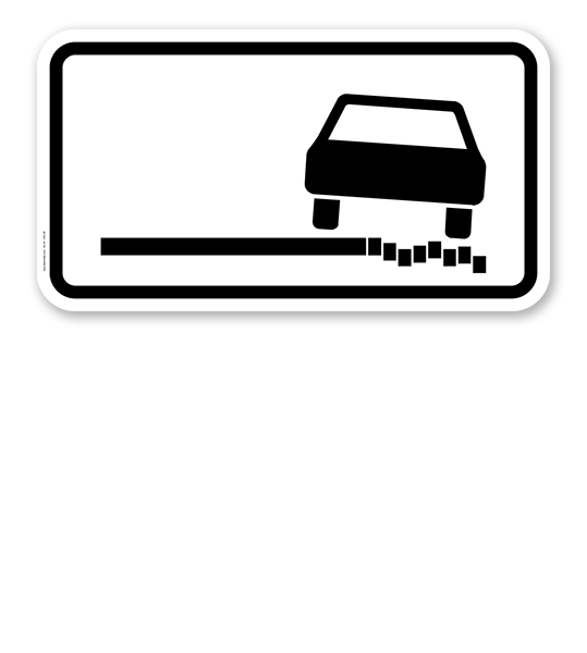 Zusatzschild Schlechter Fahrbahnrand – Verkehrsschild VZ 1052-38