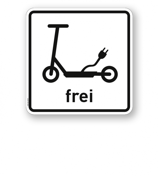 Zusatzschild Elektrokleinstfahrzeuge (Elektroroller / e Scooter) frei - Verkehrsschild