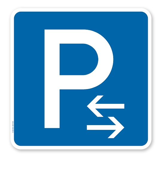 Parkplatzschild Parken Mitte - Verkehrszeichen VZ 314-30 - quadratisch - P