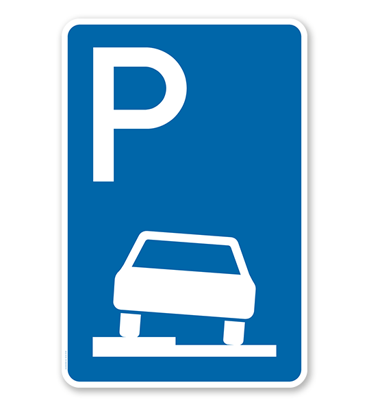 Parkplatzschild Parken halb auf Gehwegen - VZ 315-50