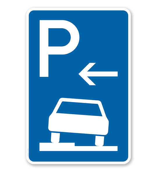 Parkplatzschild Parken halb auf Gehwegen - Anfang - VZ 315-51