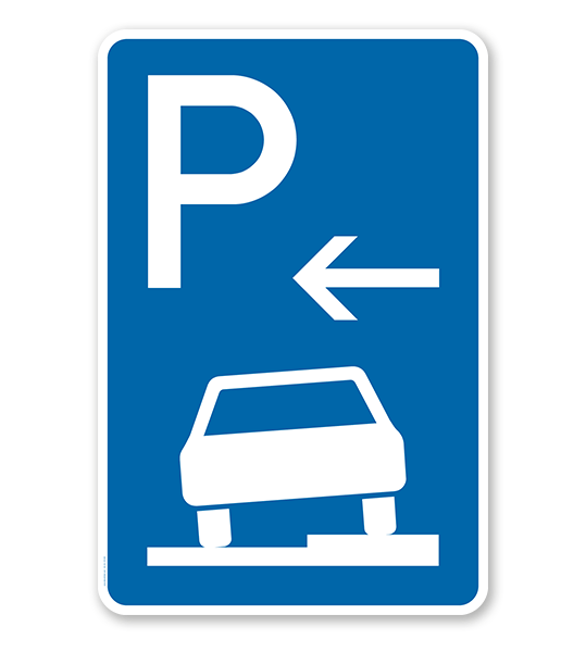 Parkplatzschild Parken halb auf Gehwegen - Anfang - VZ 315-56