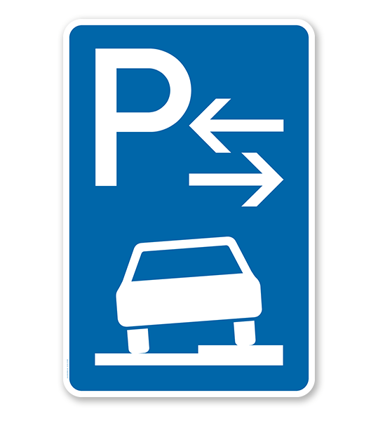 Parkplatzschild Parken halb auf Gehwegen - Mitte - VZ 315-58