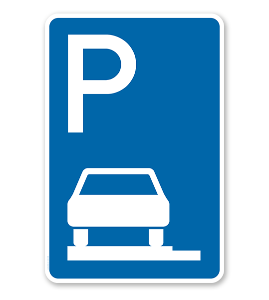 Parkplatzschild Parken ganz auf Gehwegen - VZ 315-60