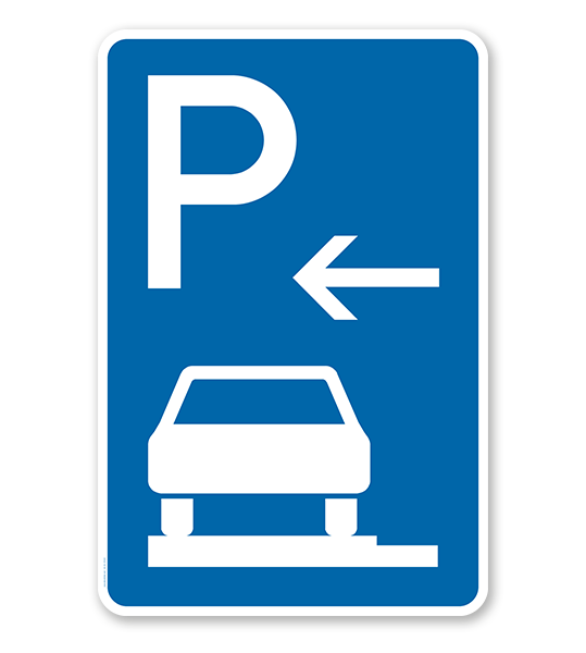 Parkplatzschild Parken ganz auf Gehwegen - Anfang - VZ 315-61