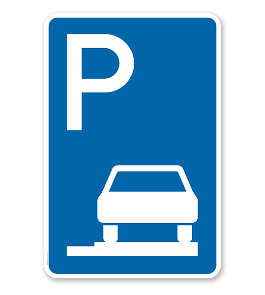 Parkplatzschild Parken ganz auf Gehwegen - VZ 315-65