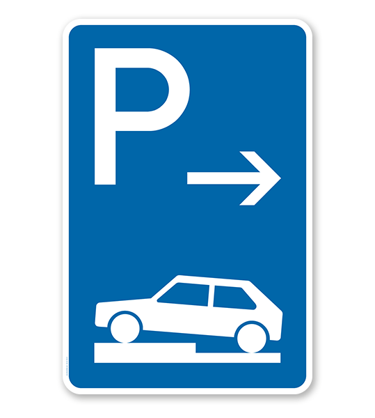 Parkplatzschild Parken halb auf Gehwegen - Ende - VZ 315-72