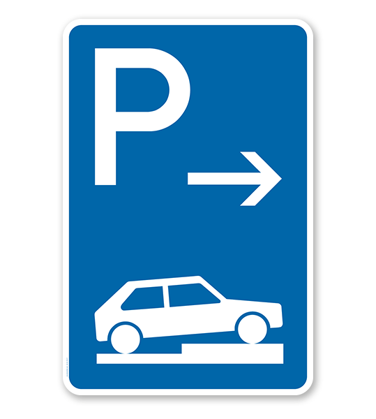 Parkplatzschild Parken halb auf Gehwegen - Ende - VZ 315-77