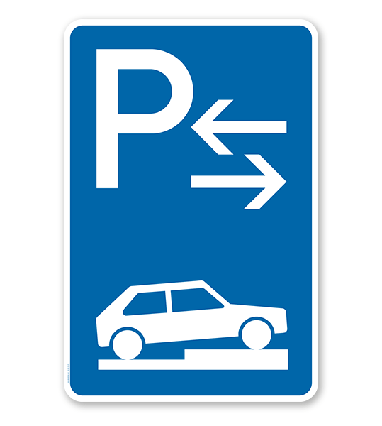 Parkplatzschild Parken halb auf Gehwegen - Mitte - VZ 315-78