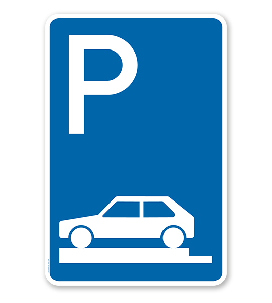 Parkplatzschild Parken ganz auf Gehwegen - VZ 315-80