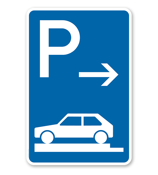 Parkplatzschild Parken ganz auf Gehwegen - Anfang - VZ 315-81