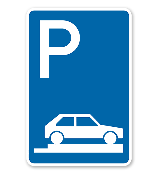 Parkplatzschild Parken ganz auf Gehwegen - VZ 315-85