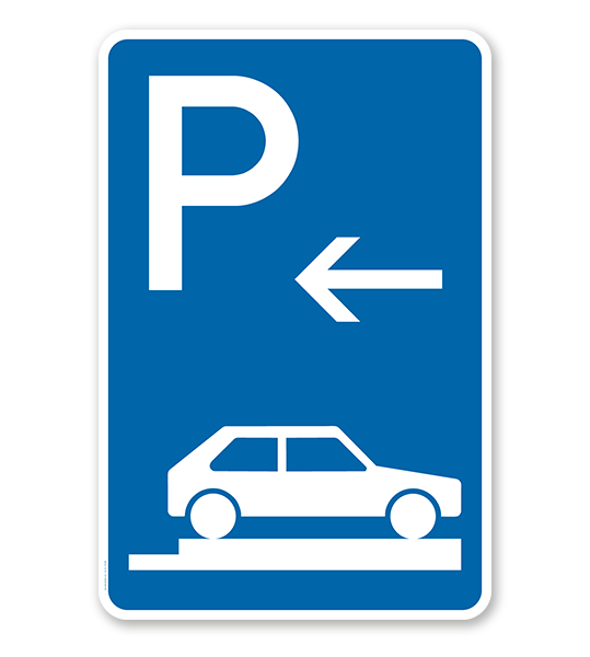 Parkplatzschild Parken ganz auf Gehwegen - Anfang - VZ 315-86