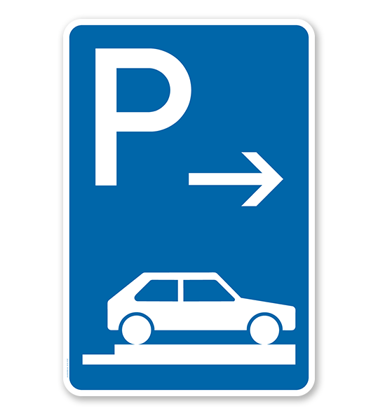 Parkplatzschild Parken ganz auf Gehwegen - Ende - VZ 315-87