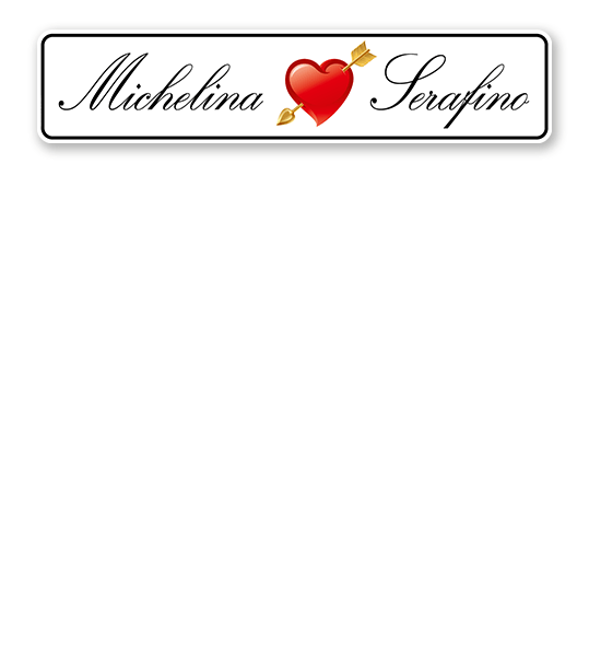 Parkplatzreservierer / Hochzeitsschild - Namen mit Herz – P
