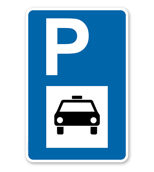 Parkplatzschild - Taxi - mit Taxisymbol – P