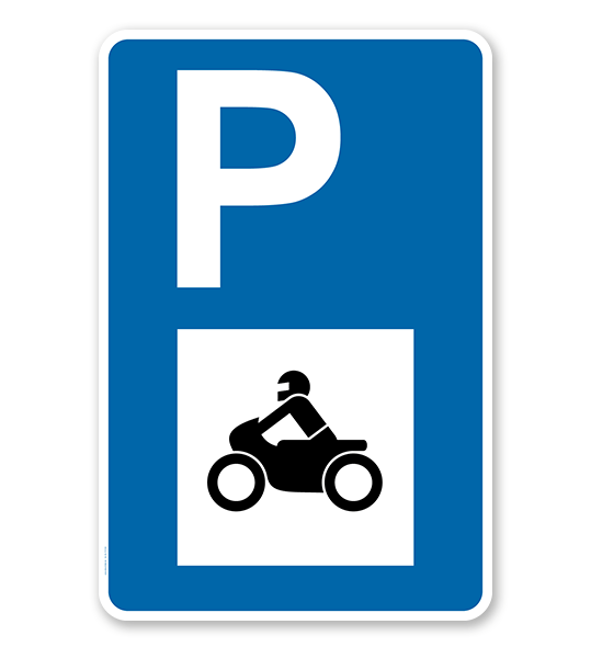 Parkplatzschild - Motorräder - mit Motorradsymbol – P
