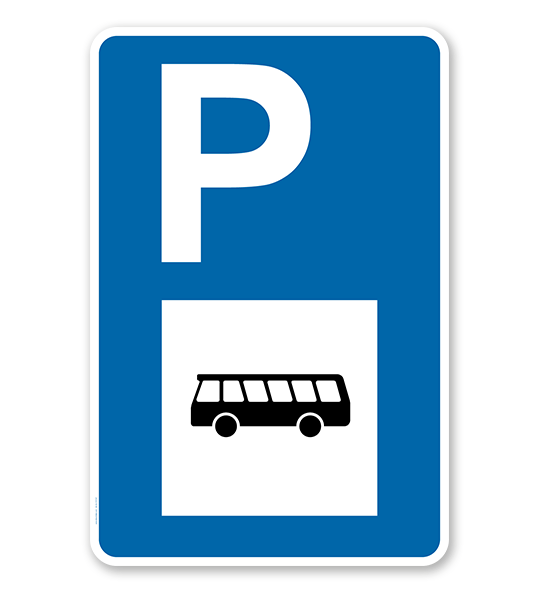 Parkplatzschild - Busse - mit Bussymbol – P