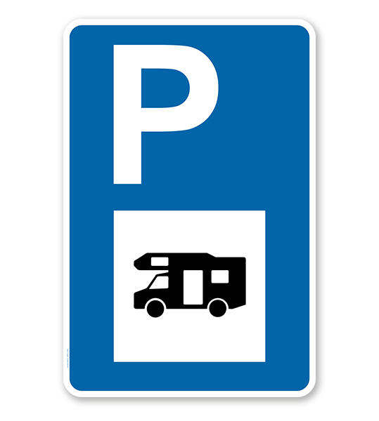Parkplatzschild - Wohnmobil - mit Wohnmobilsymbol – P