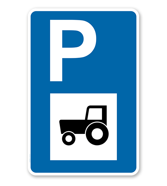 Parkplatzschild - Traktor - mit Traktorsymbol – P